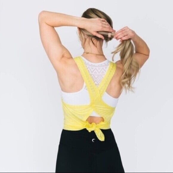 Zyia Active Nimbus Split Back Tank Top Yellow Size‎ Medium - Picture 2 of 7